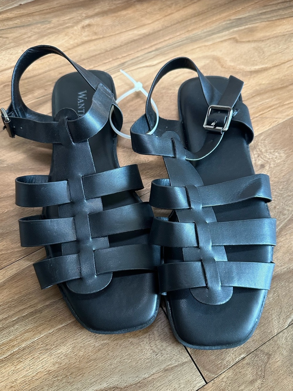 Black Wanted Fisherman Sandals